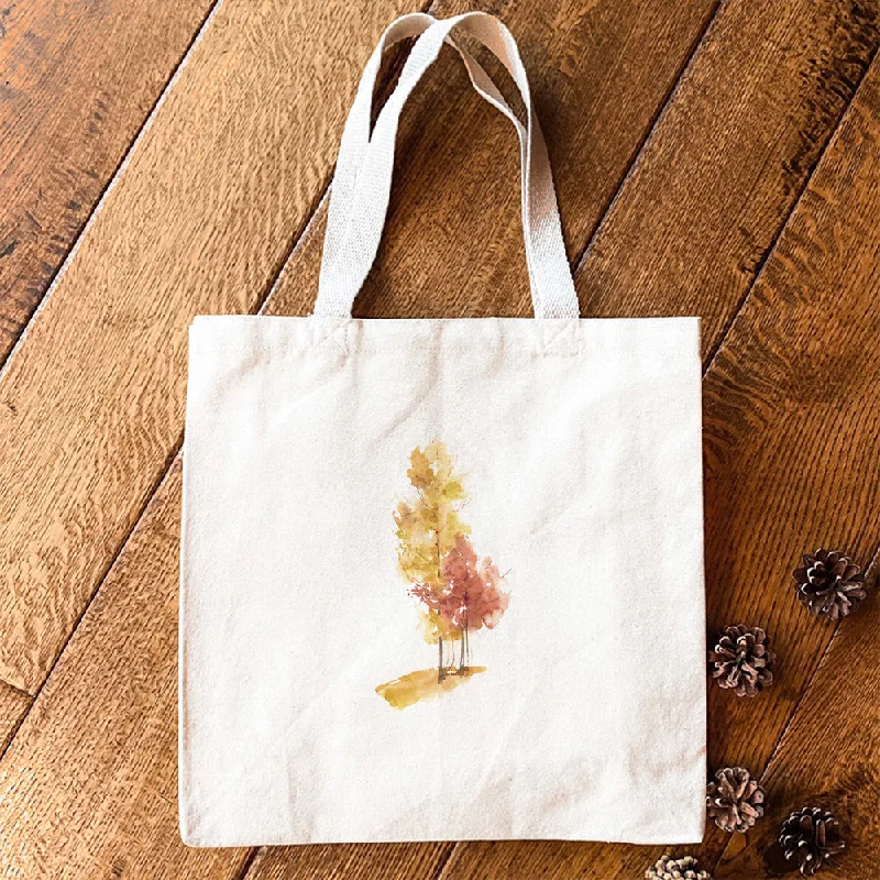 Watercolor Fall Trees (Group) - Canvas Tote Bag