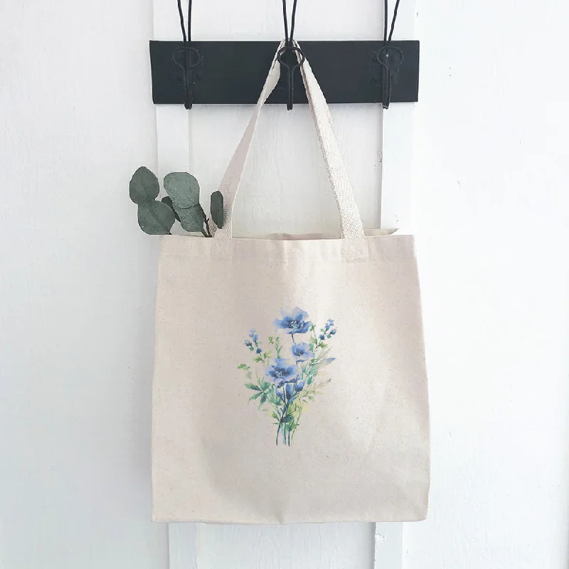 Watercolor Indigo Bouquet - Canvas Tote Bag