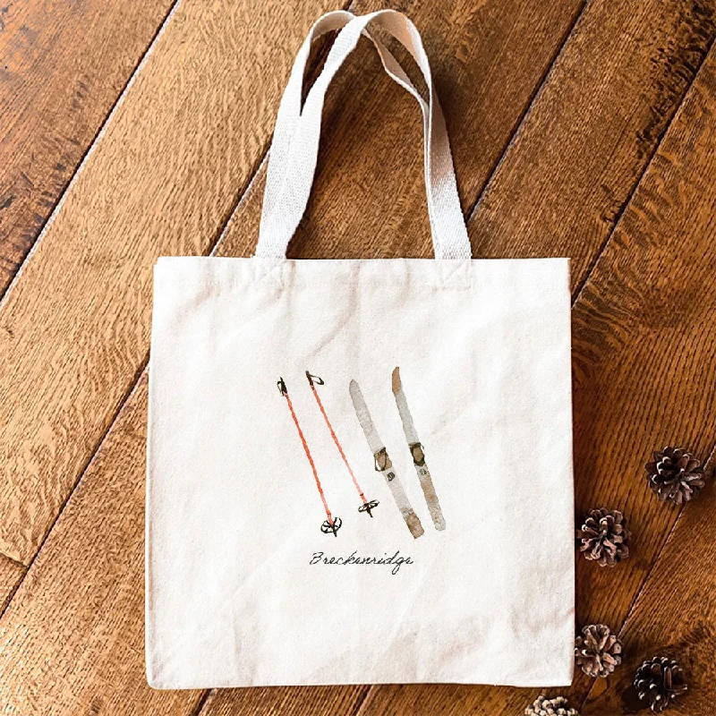 Watercolor Skis - Canvas Tote Bag