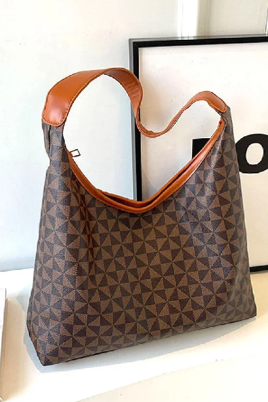 LA Life Brown Hobo Shoulder Tote