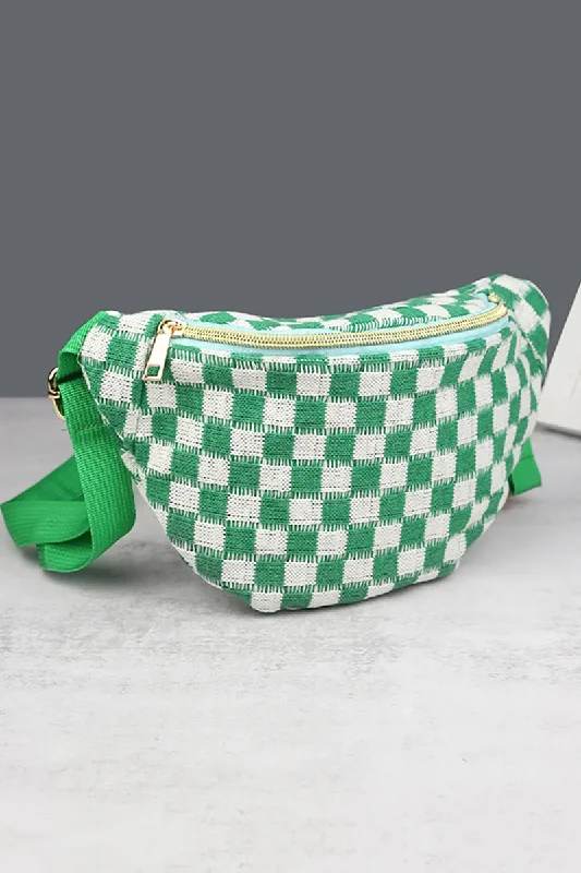 Sightseeing Green Check Waist Bag