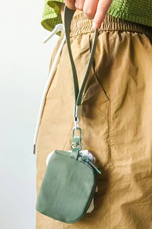 Venture Out White and Army Green Dual Pouch Wristlet