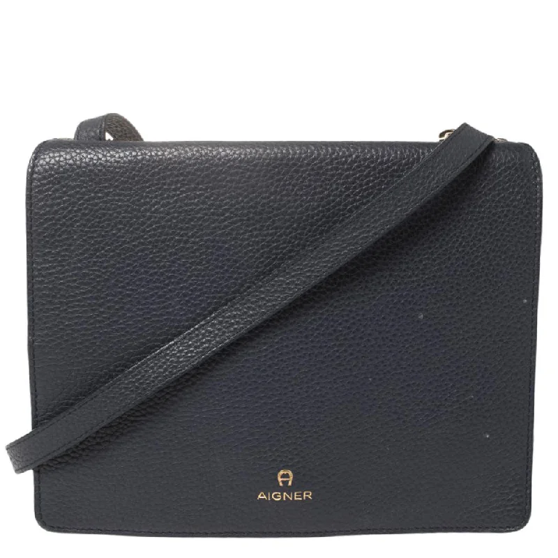 Aigner  Leather Flap Crossbody Bag