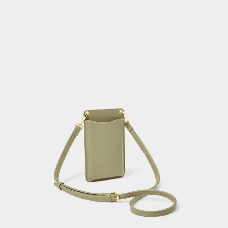 Bea Cellphone Crossbody Bag In Olive