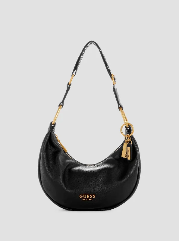 Black Natalya Mini Hobo Shoulder Bag