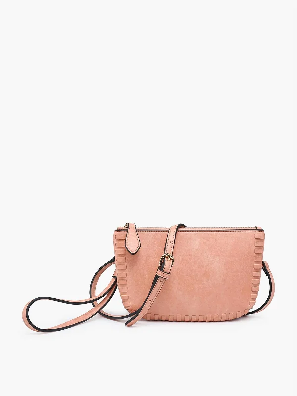 Bonnie Vegan Whipstitch Clutch/crossbody In Salmon