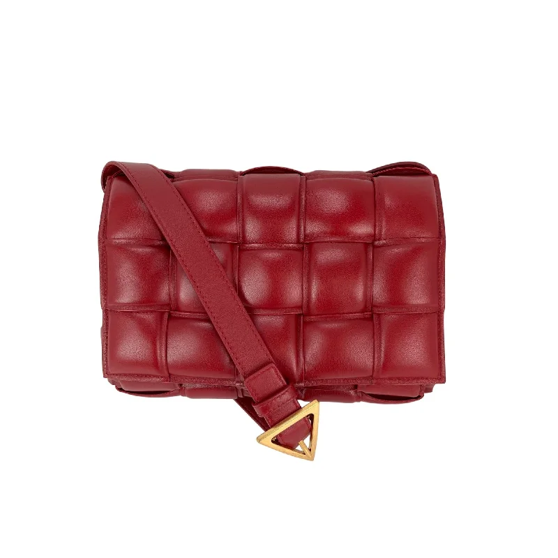 Bottega Veneta Red Nappa Maxi Intreccio Padded Cassette Crossbody Bag