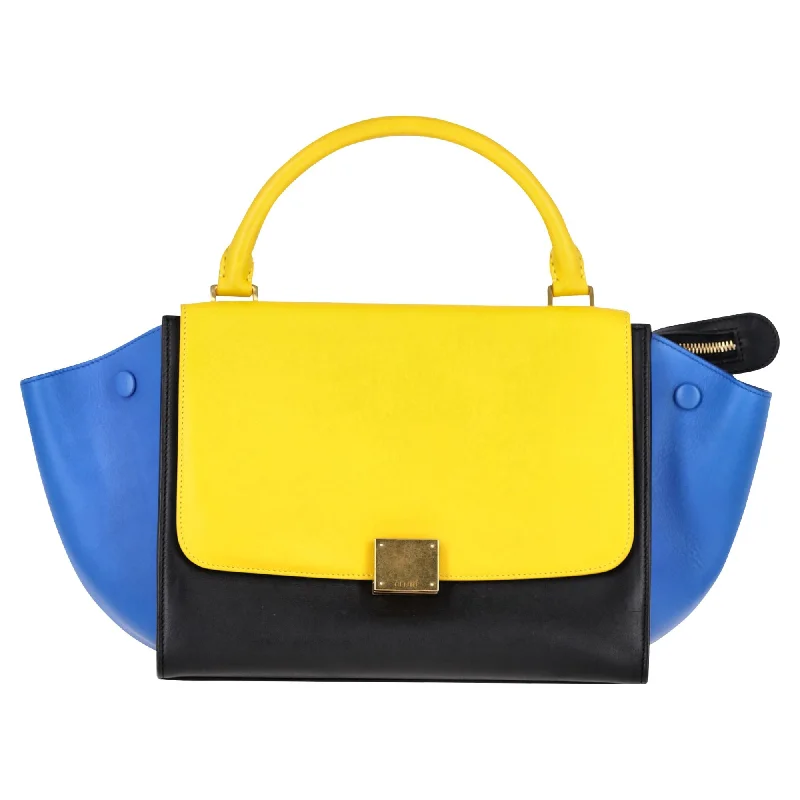 Celine Tri-Color Small Trapeze Bag in Multicolor Calfskin Leather