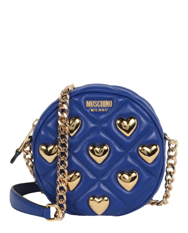 Heart Studs Quilted Shoulder Bag