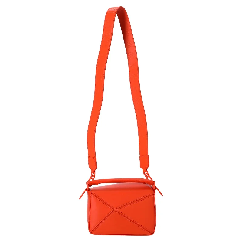 Loewe Puzzle Mini Bag in Red Calfskin Leather