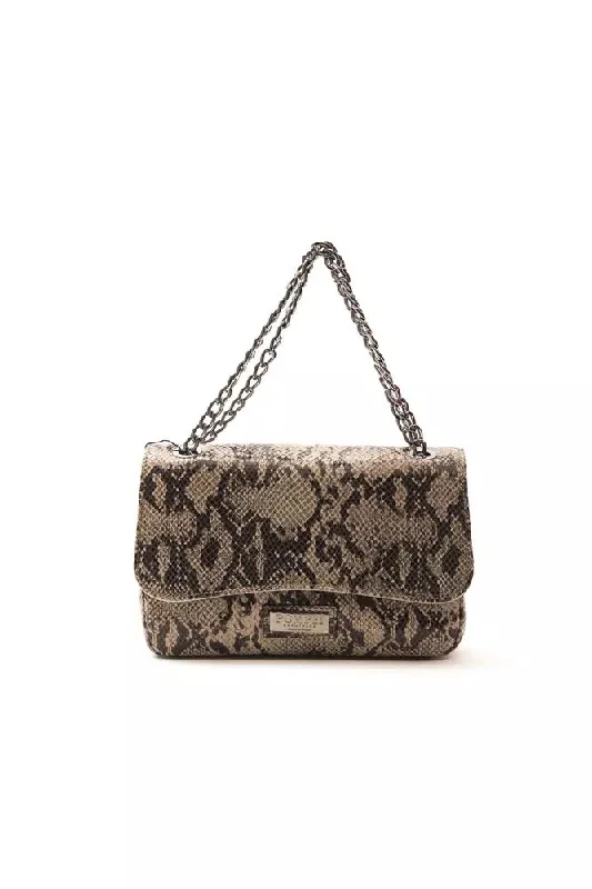 Pompei Donatella Elegant Python Print Leather Crossbody Women's Bag