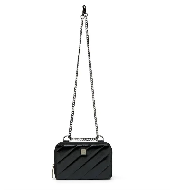 Starlet Wallet Crossbody Bag In Luxe Crackle Black