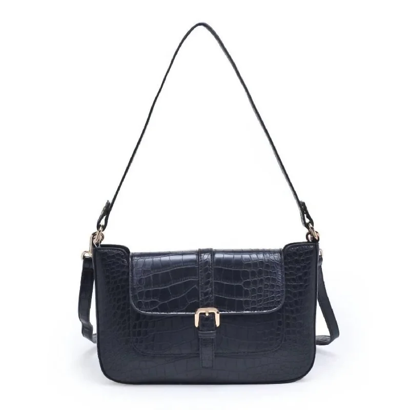 Women's Adwen Croc Crossbody Bag In Black