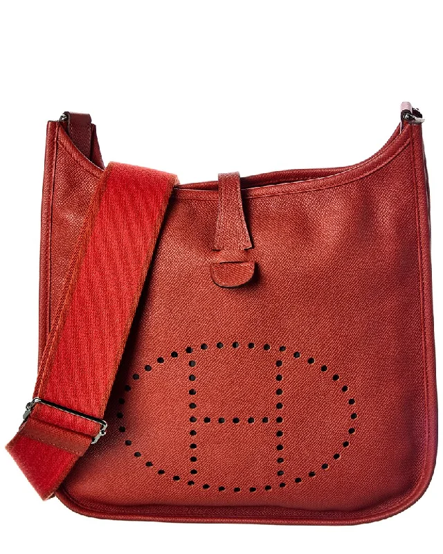 Hermes Red Epsom Leather Evelyne III PM (Authentic Pre-Owned)