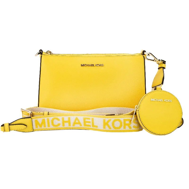 Michael Kors Jet Set Daffodil Vegan Crossbody Tech Attachment Bag Women's Purse