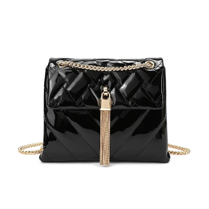 Tiffany & Fred Quilted Sheepskin Tassel Crossbody